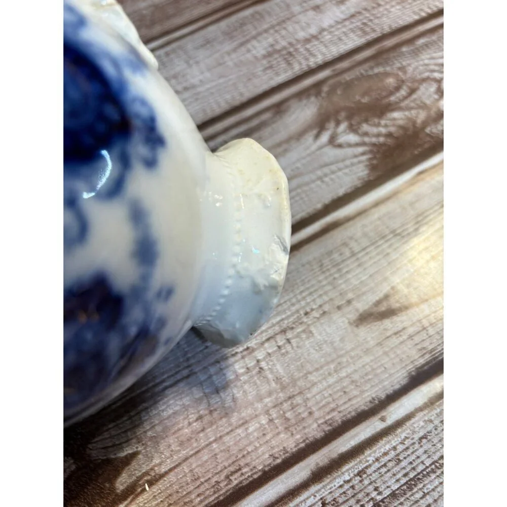 Antique Blue & White Ironstone Small Pitcher Creamer